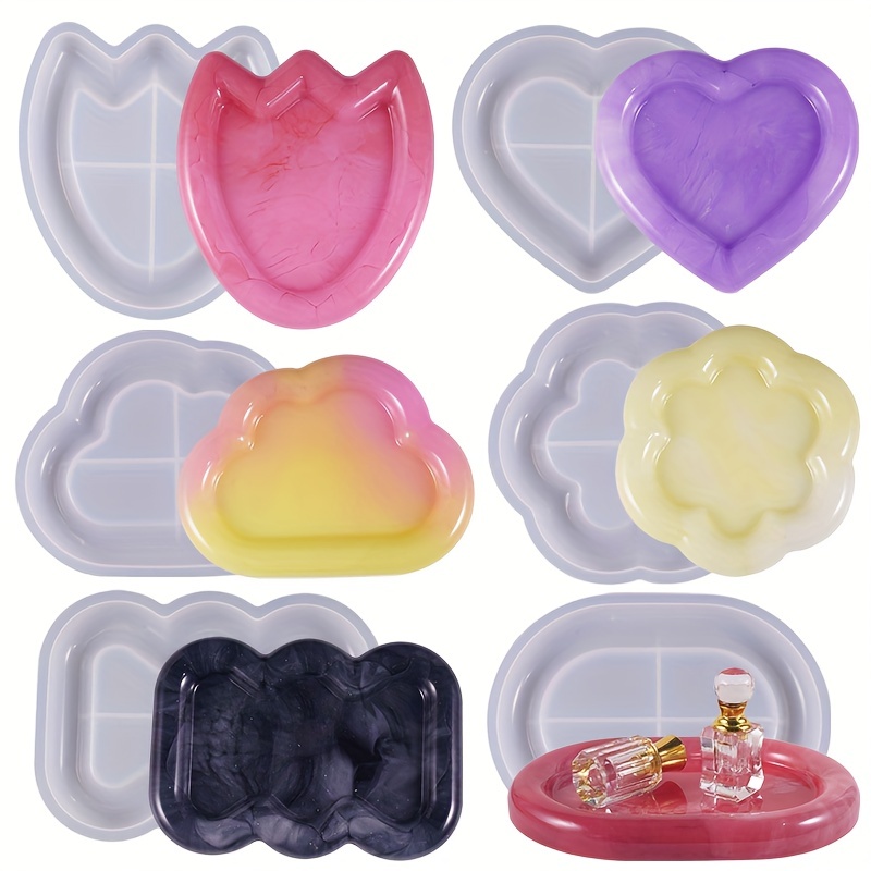 Agate Tray Silicone Molds Epoxy Resin Casting Molds for Jewelry Plate Rolling  Tray Soap Dish Making Oval Rectangular 