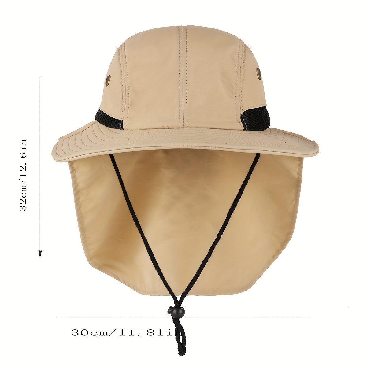 Stay Protected in Style: 1pc Unisex Sun Protection Bucket Hat with Neck  Flap for Men & Women