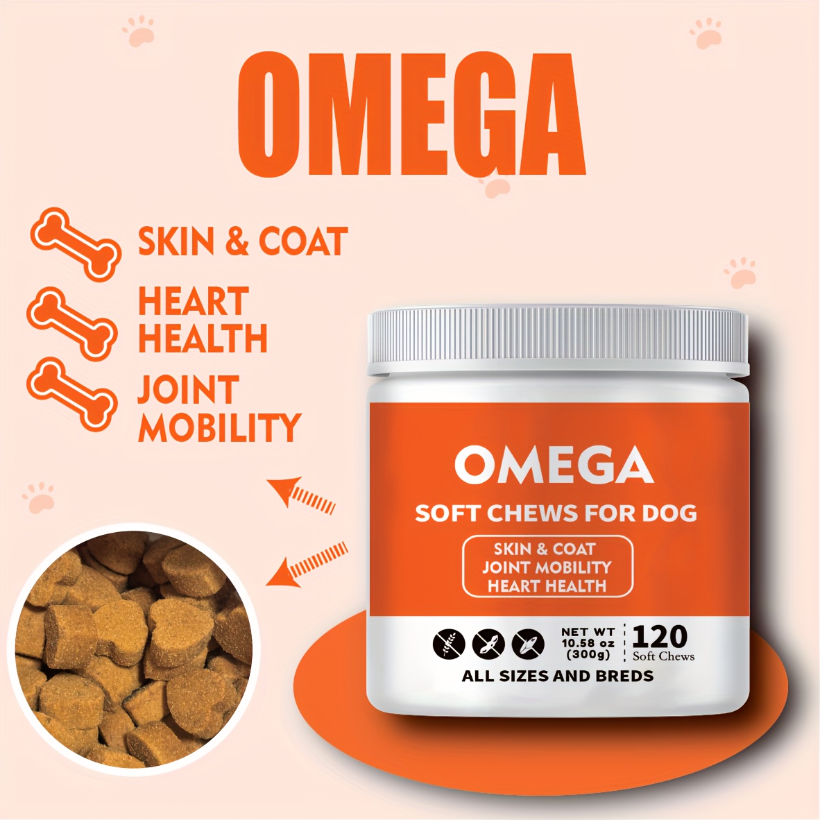 Omega 3 Fish Oil for Dogs - Better Than Salmon Oil for Dogs - Dog Fish Oil  Supplement for Shedding, Allergy, Itch Relief - Supports Dry Skin, Joints 
