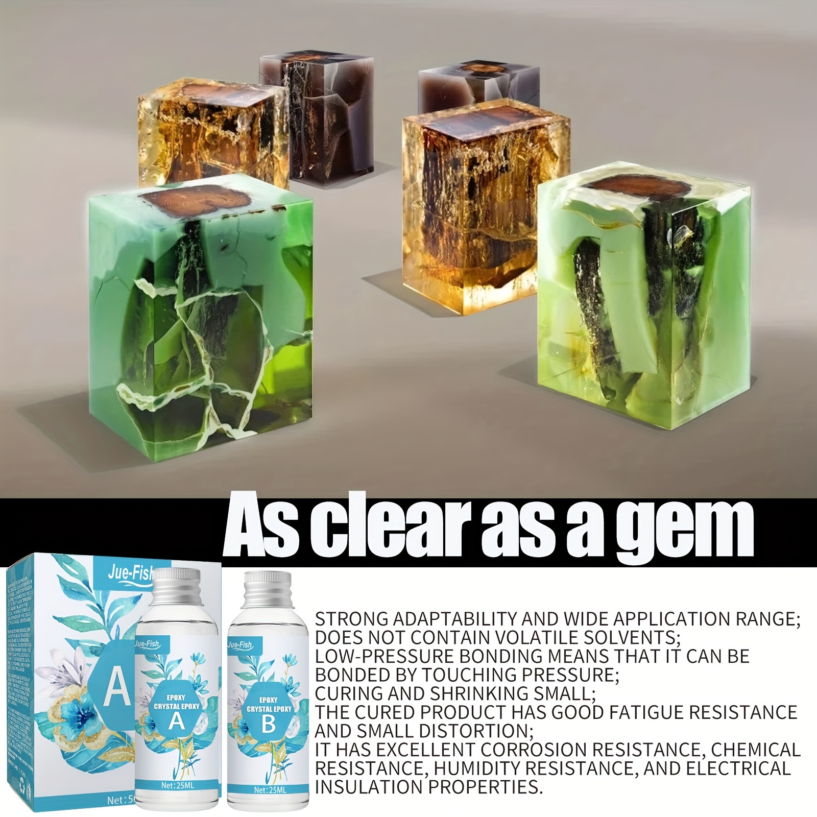 Ab Epoxy Resin Glue High Viscosity Curing Agent Crystal - Temu