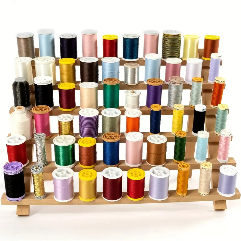 60 spool Wooden Thread Holder Sewing Embroidery Thread Rack - Temu