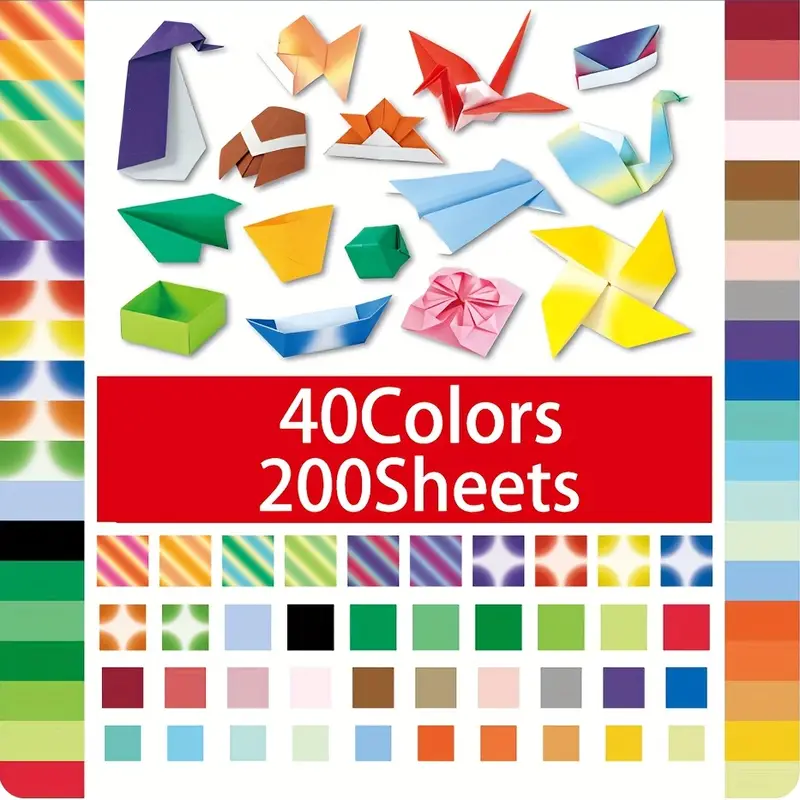 40 Colors Origami Kit For Kids Vibrant Colors Double Sided - Temu