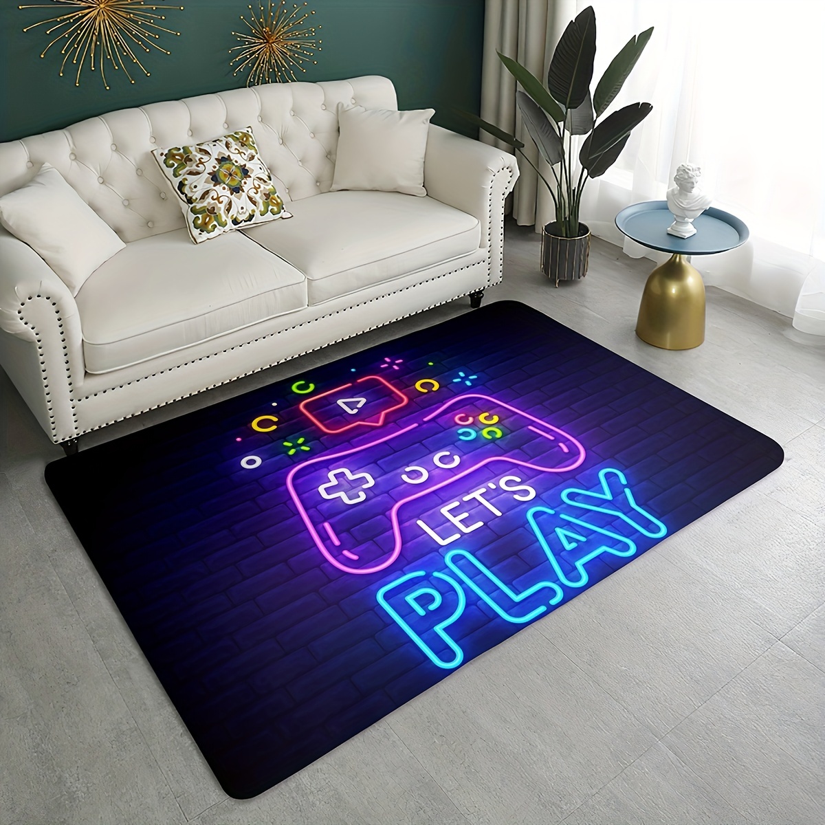 Alfombra Gamer para recámara de niños, tema de alfombra Gamepad, perfecta  para sala de juegos de deportes electrónicos o habitación de jugador de 60  x