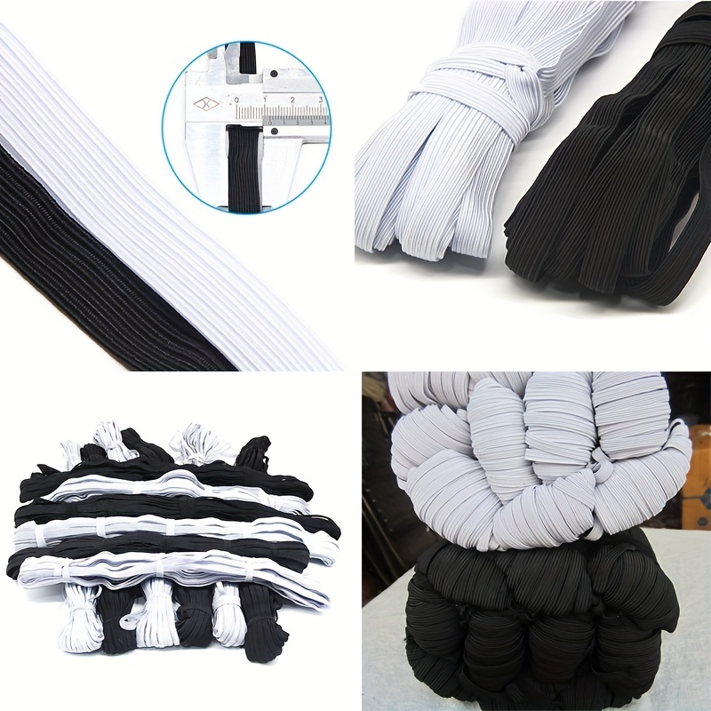 Comprar Banda elástica plana de 1-5M, cinta de goma blanca y negra