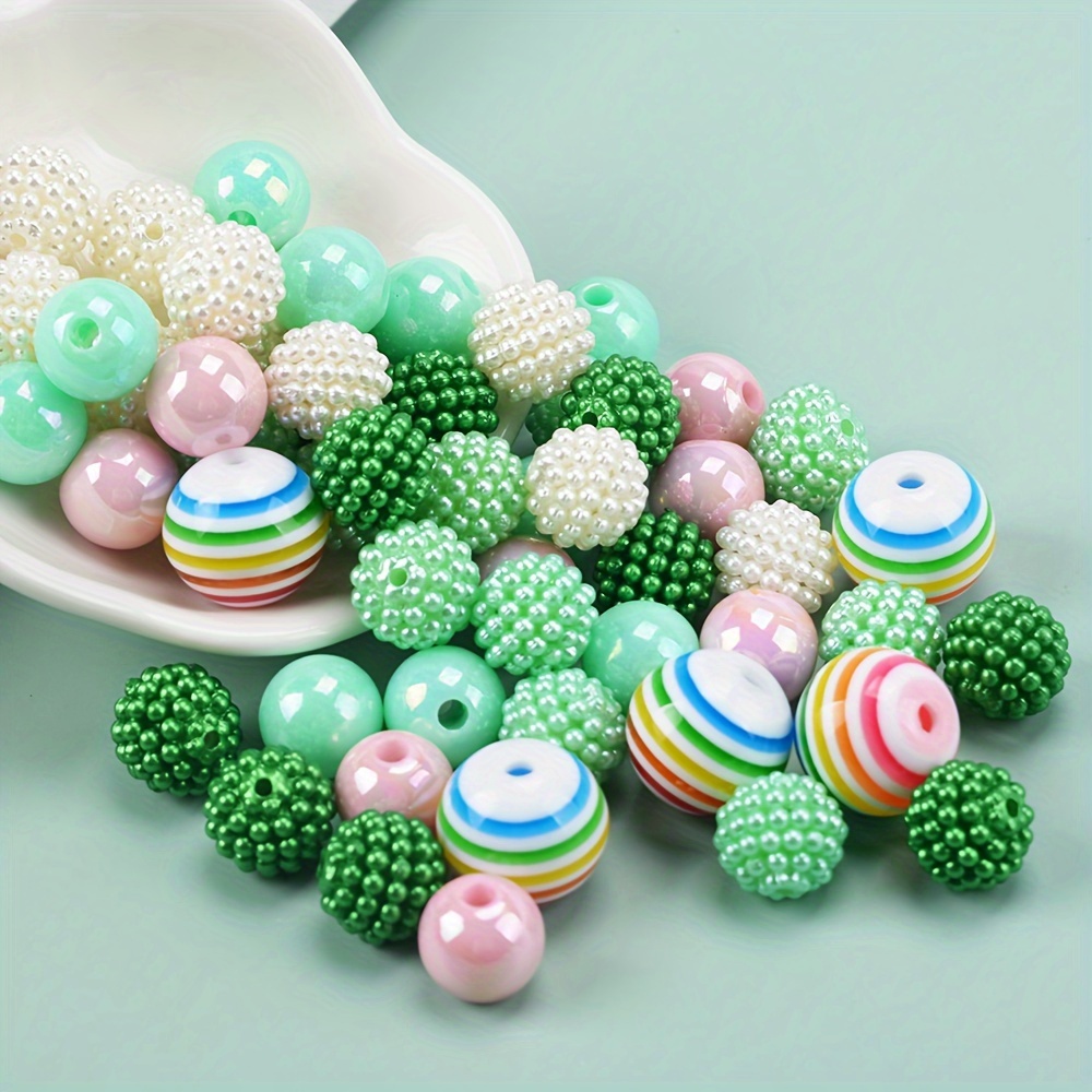 Bubble Candy Colorful Acrylic Loose Beads Strawberry Round - Temu