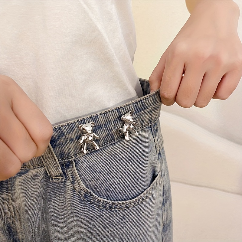 1 Pair Belt Buckles Cartoon Bear Shape Waist Adjustment Waist