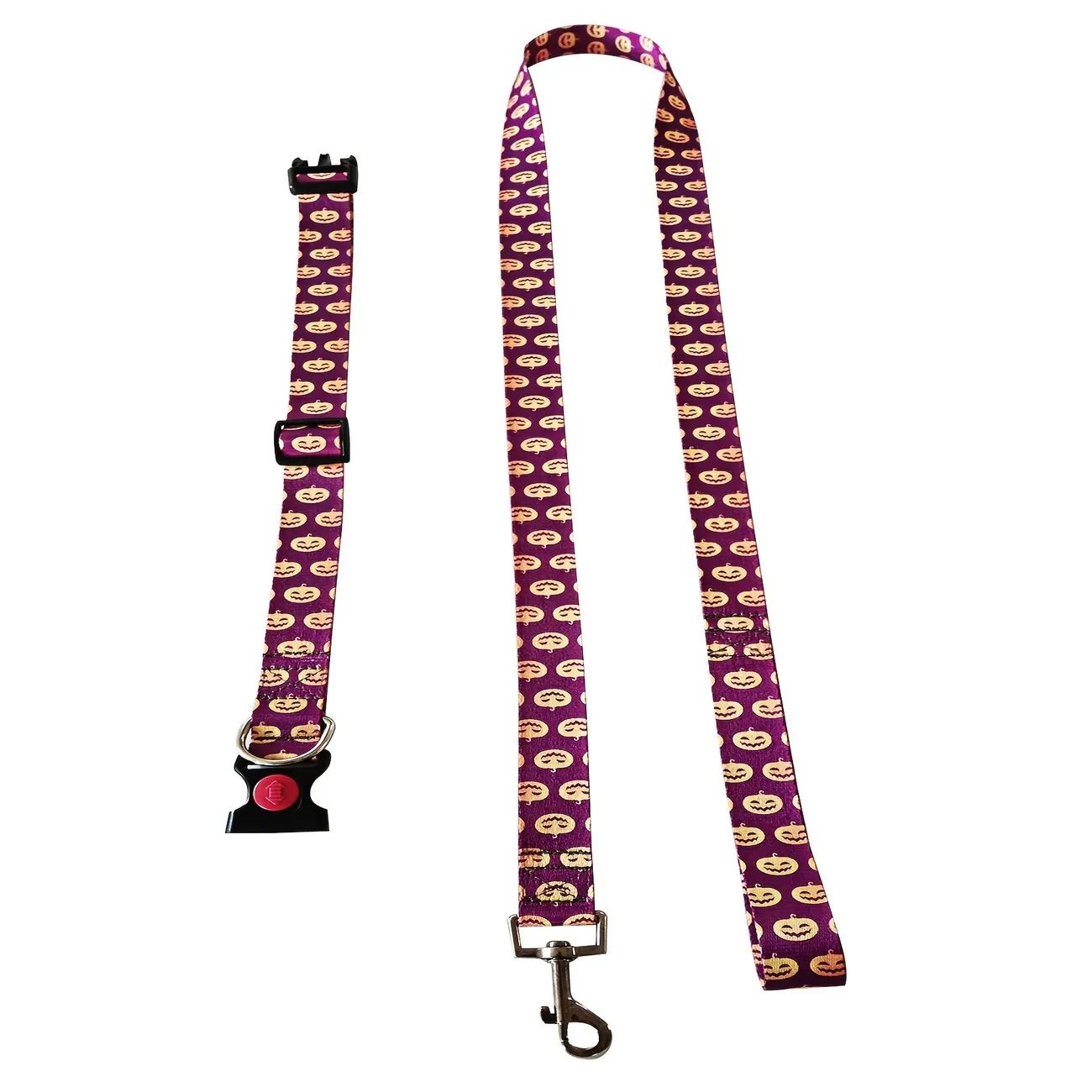 Halloween Demon Pumpkin Print Dog Leash And Collar Set, Adjustable Dog  Collar, Multifunctional Training Dog Rope - Temu