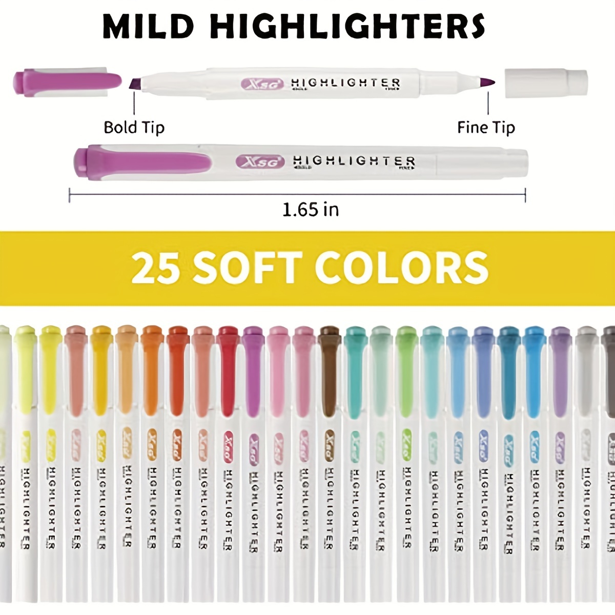HIGHLIGHTER SET Pastel Double Ended Highlighters Cute Cartoon