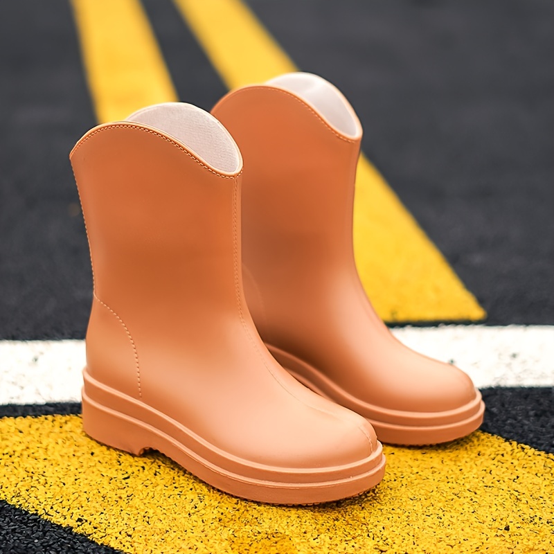 Botas de lluvia de tobillo con plataforma para mujer, zapatos