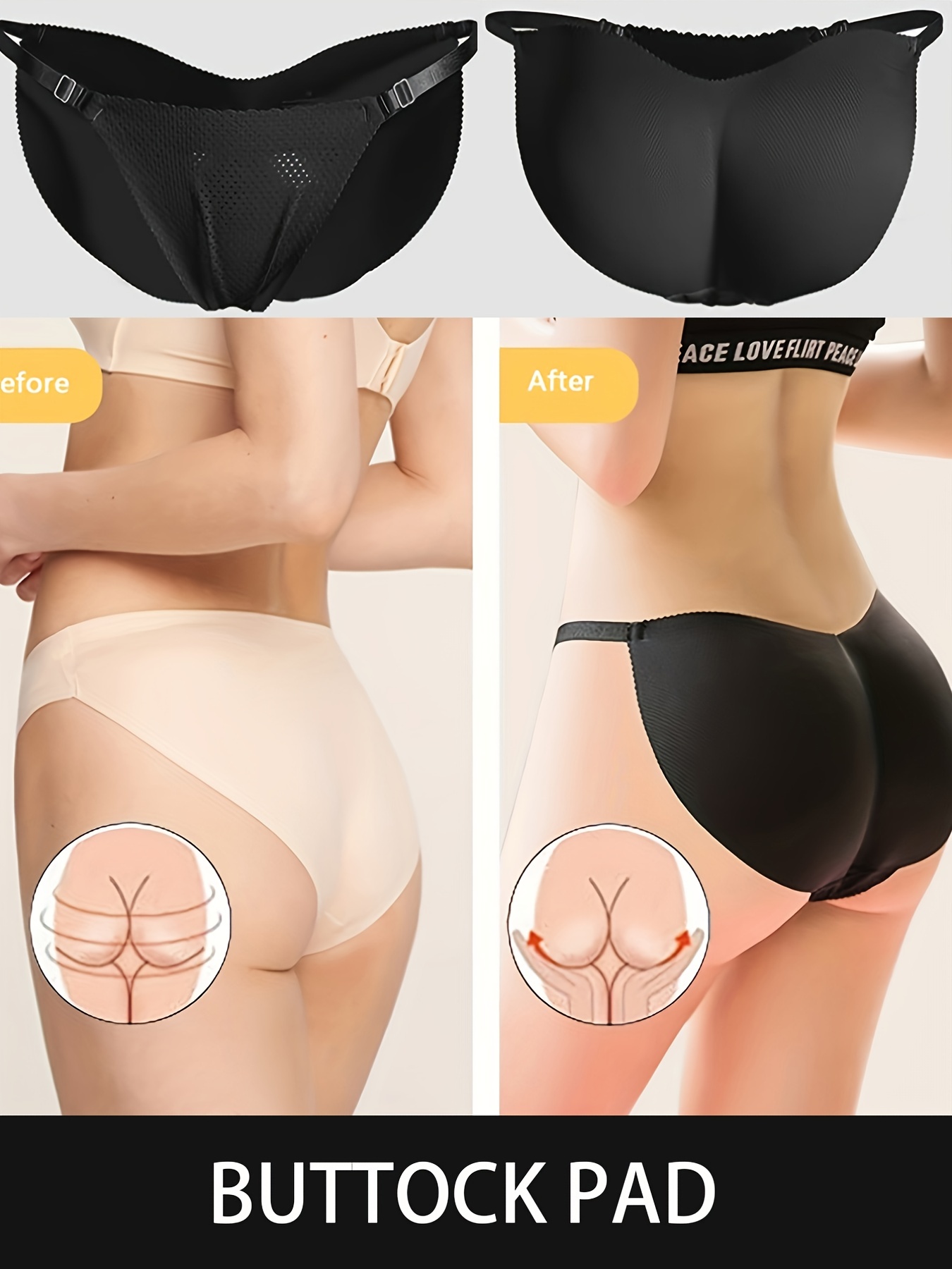 Brazilian Secret White Padded Invisible Butt Lifting Underwear - Medium -  Makhsoom