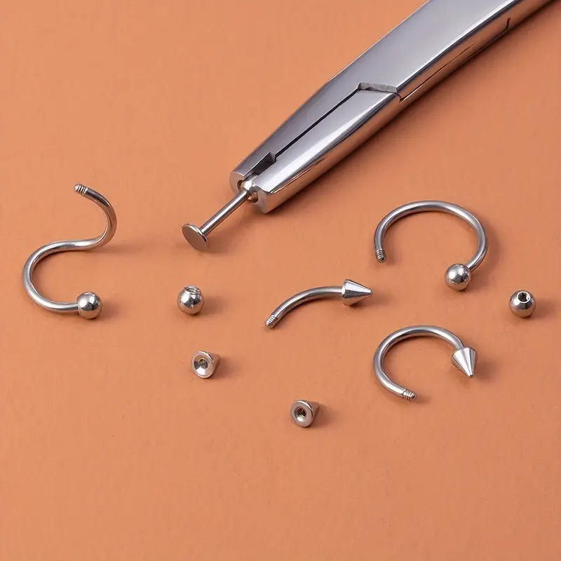 DJCIW 3mm Jaw Piercing Ball Removal Tool,Stainless Steel Dermal Anchor  Forceps for Dermal Tops Unscrew or Screw Ball Pliers for Nose Septum  Earrings