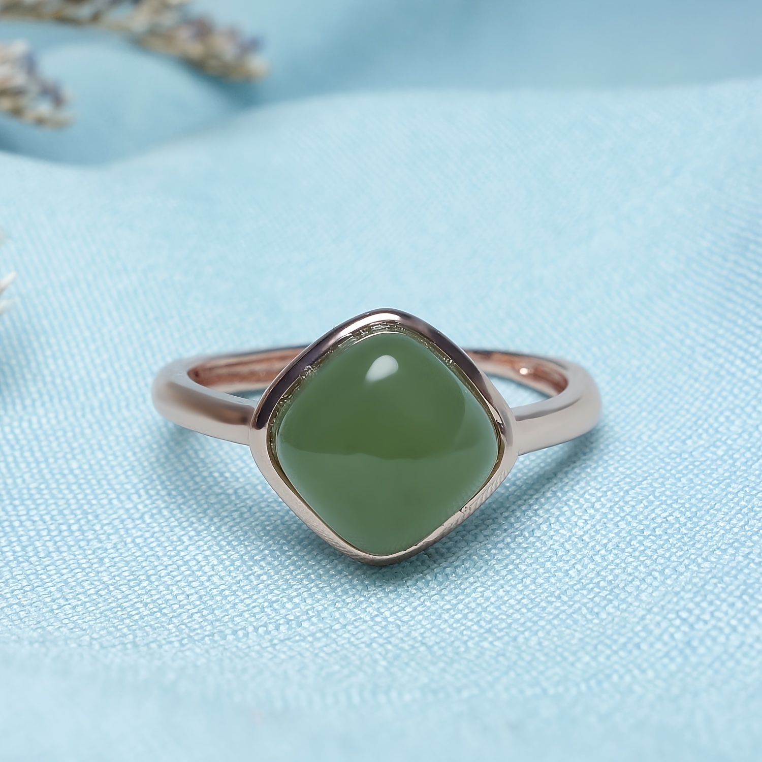 

1pc Bague Incrustée De Jade Naturel, Meilleur Cadeau, Bague Réglable Pour Couple Pour Hommes Et Femmes