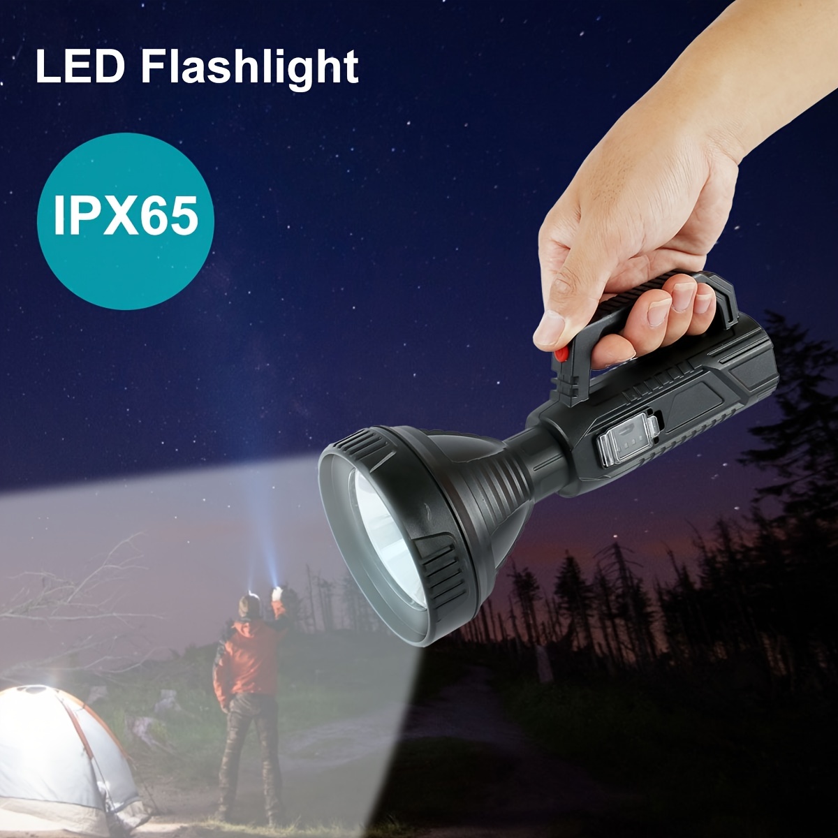 Powerful Spotlight Searchlight Flashlight Large Capacity Lithium