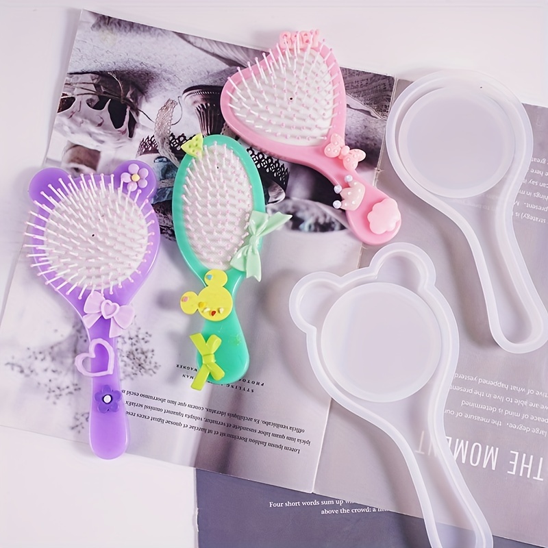 Mirror Cat Hair comb Comb Silicone resin mold,kawaii style Making