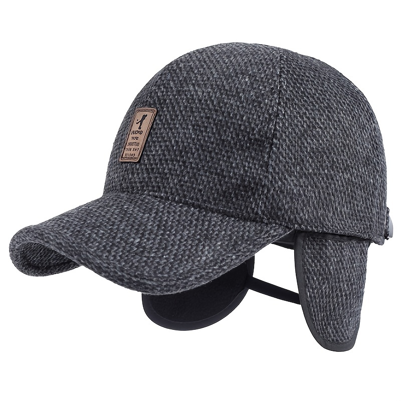 Men's Winter Ear Protection Baseball Cap - Windproof Thick Warm Cap