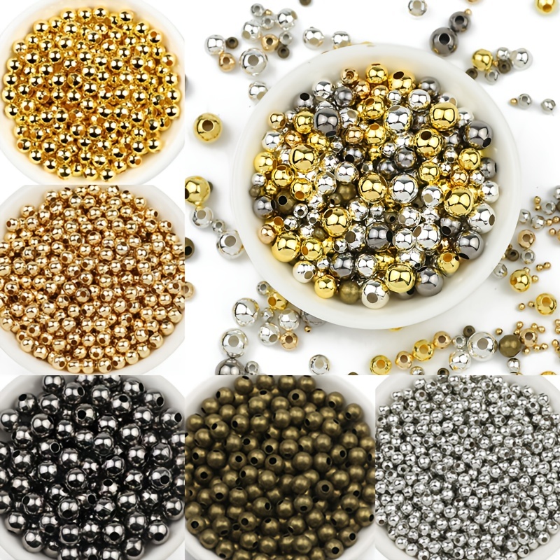 Bronze 3mm Small Round Beads Metal Spacer Beads 100 Pcs Tiny Beads
