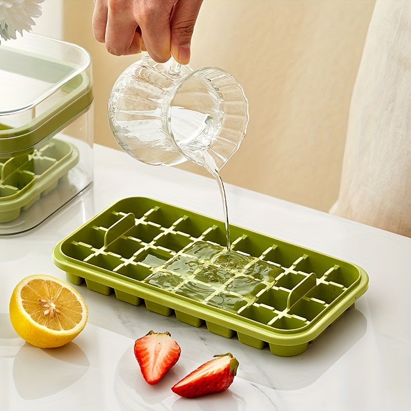 Ice Cube Tray with Lid and Bin for Freezer Push Out Easy Release 64Pcs Ice  Cu