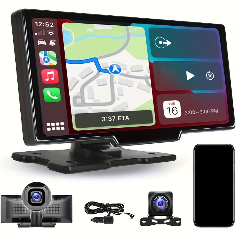 Double Din Car Stereo with Dash Cam & Backup Camera - Voice