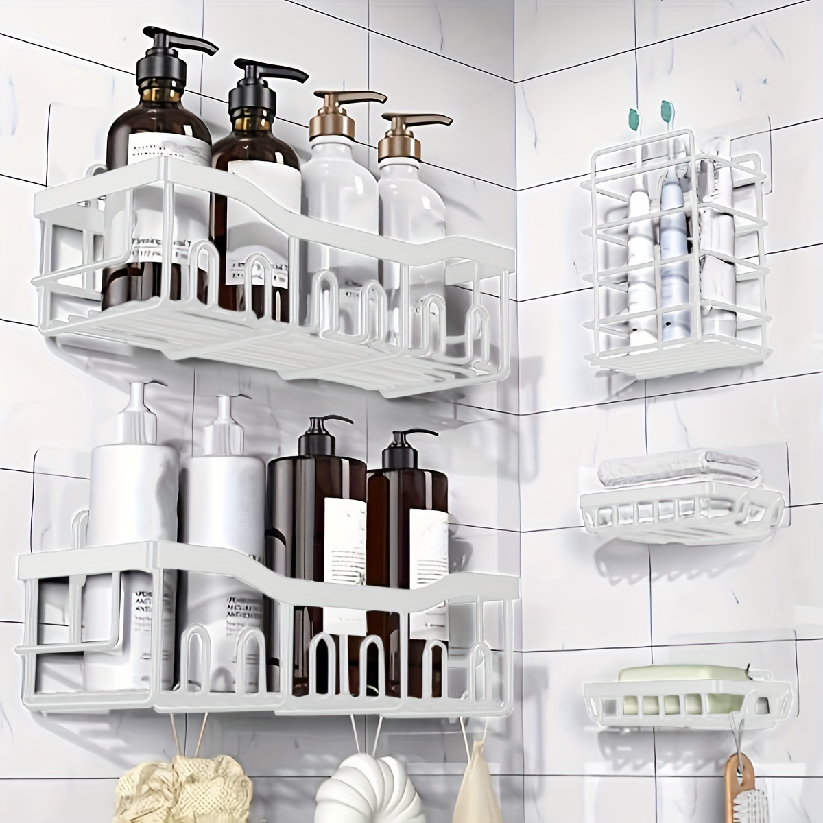 Acrylic Wall Shelf Shower Organizer Bathroom Shower Caddy - Temu