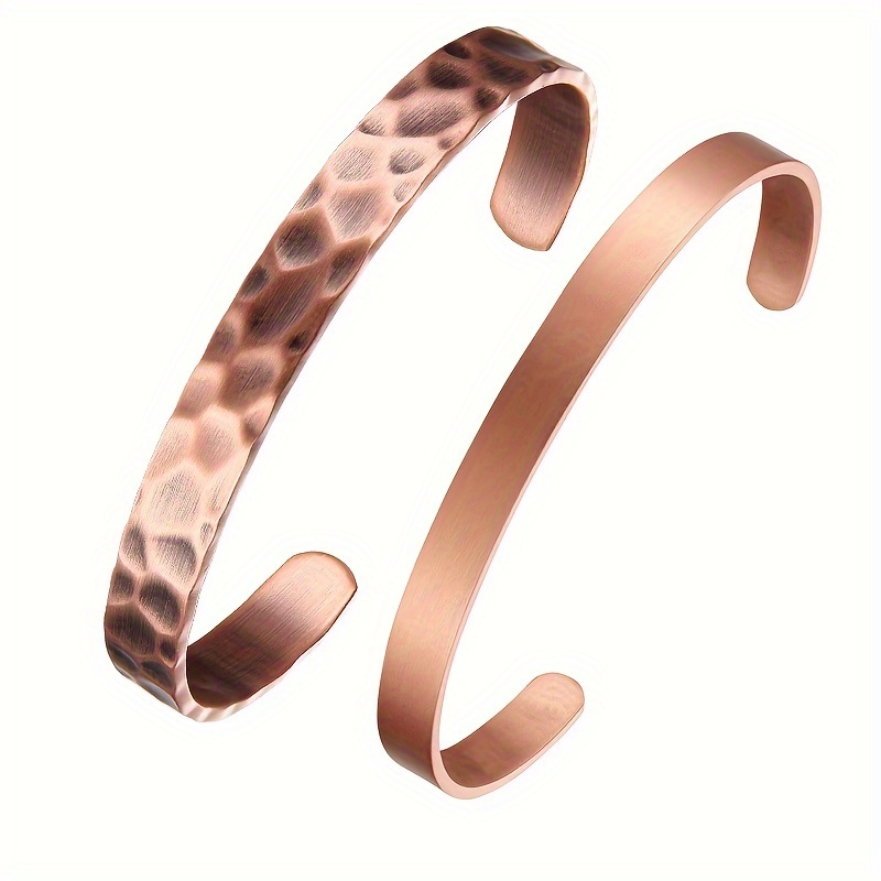 

1pc Copper Bracelet For Men Women, Copper Cuff Adjustable Size Copper Jewelry Gift For Dad Mom Birthday Christmas