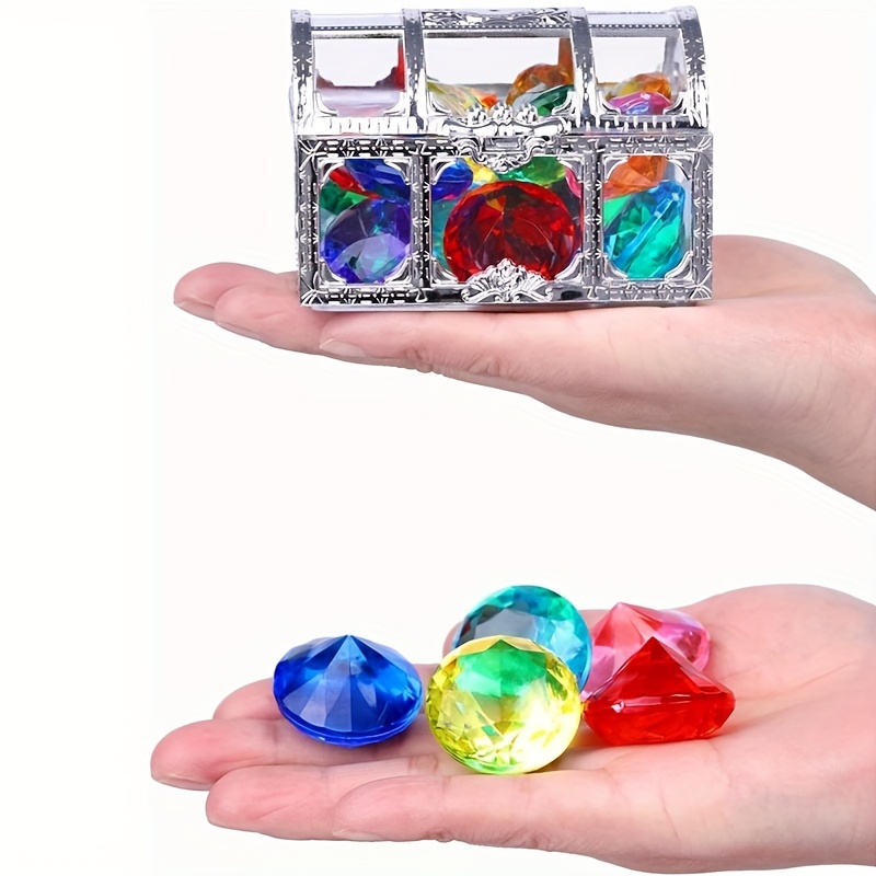 30PCS Boys Girls Multi-Colored Diamond Gems Toy Pirate Treasure