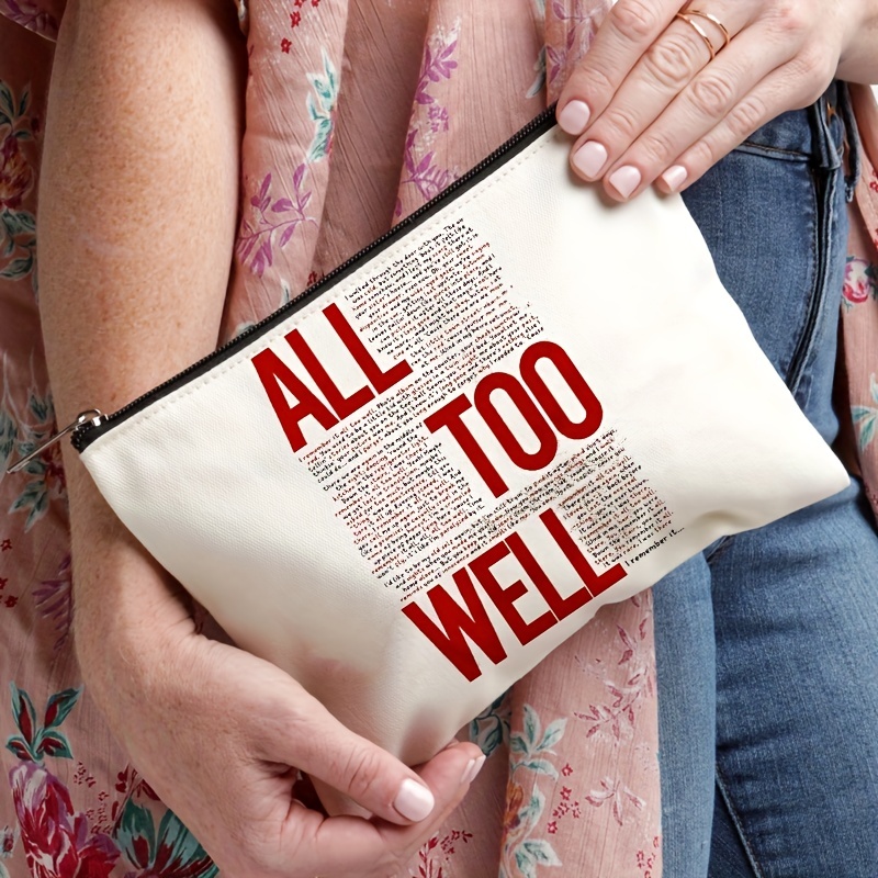 All Too Well Pattern Cosmetics Bag Canvas Travel Toiletry Bag