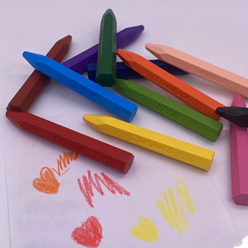 12 Colors Hexagonal Non dirty Hand Crayons Bright And - Temu Australia