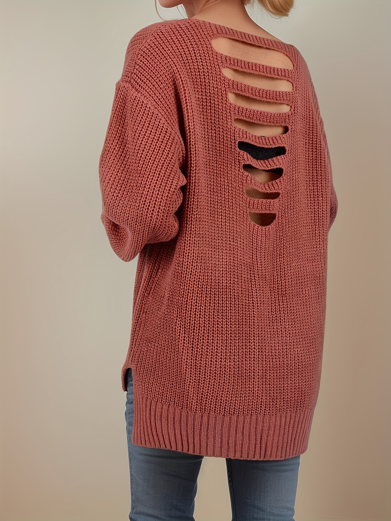 Low cut back on sale sweater