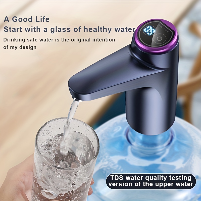 1pc water bottle pump usb charging automatic drinking water pump electric water dispenser for universal 5 gallon bottle wireless and portable for home kitchen office use details 2
