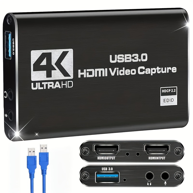 4K HDMI to USB Video Capture Card 1080P HD Recorder Game Video Live  Streaming