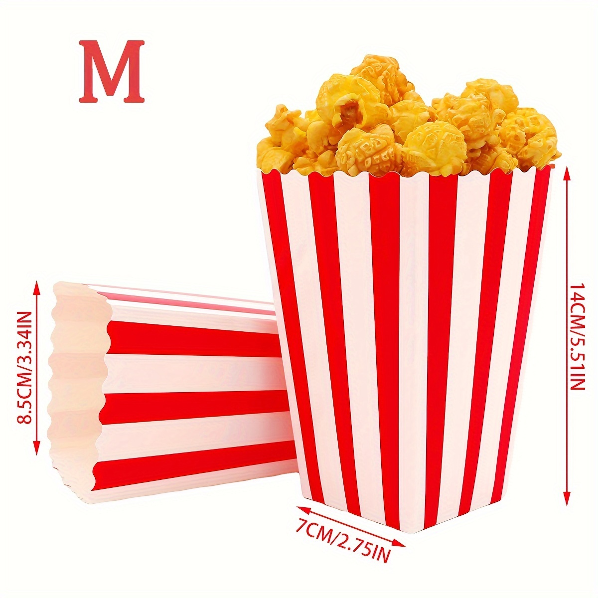 Red Striped Popcorn Boxes Carnival Parties Mini Paper - Temu