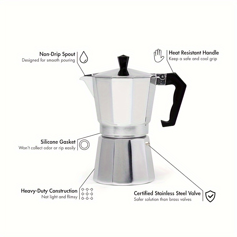 Aluminum Coffee Maker Moka Cafeteira Expresso Percolator Pot Italian  Concentrated Drip Pot - Temu