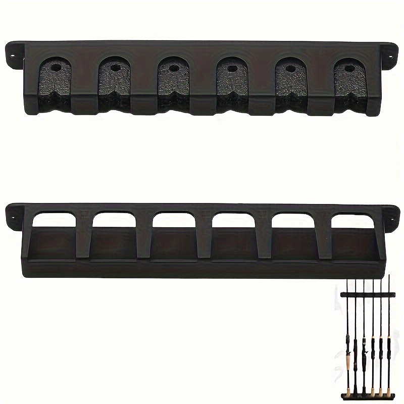 Generic Vertical Fishing Rod Holders Wall Mounted Fishing Rod Racks  Blackred For Garage Fits Most Of Fishing Rods