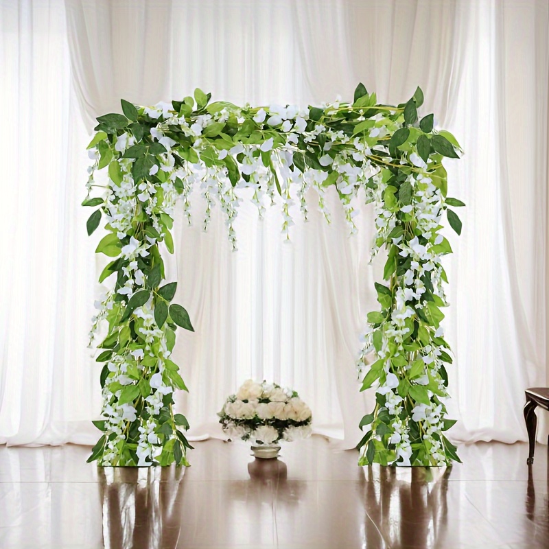 

1pc, 200cm/pc, Artificial Flower Wreath, Family Garden, Hanging Flowers, Outdoor Ceremony, Wedding Arch, Flower Decoration