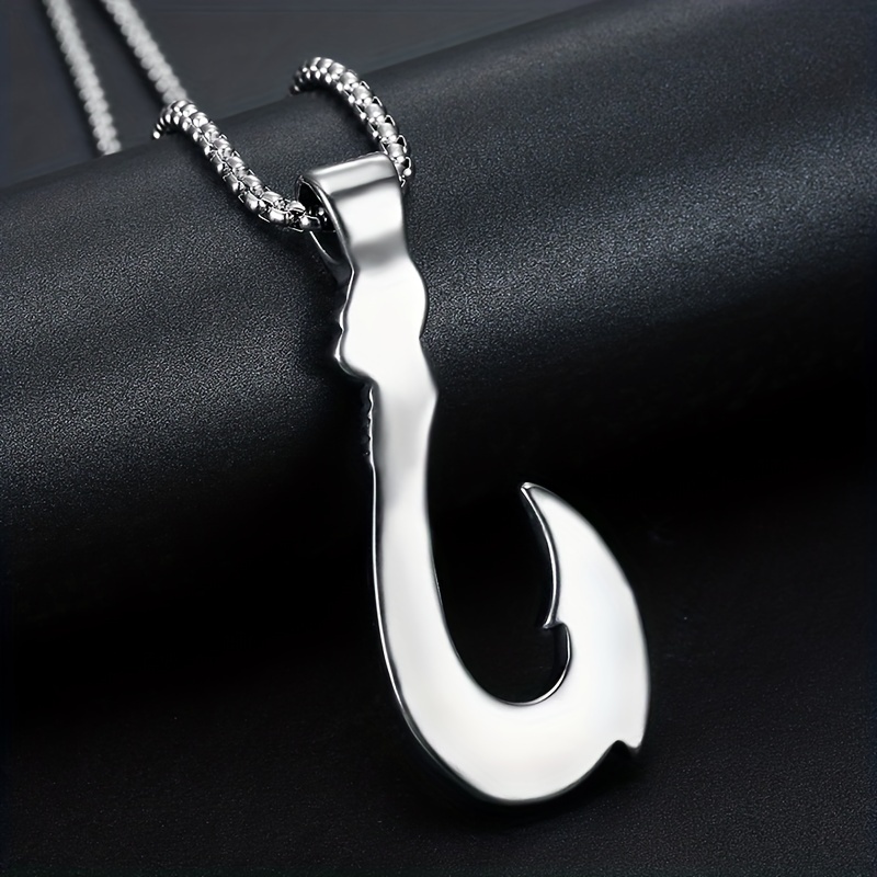 2022 New Men's Fashionable Fish Hook Pendant Stainless Steel - Temu Canada