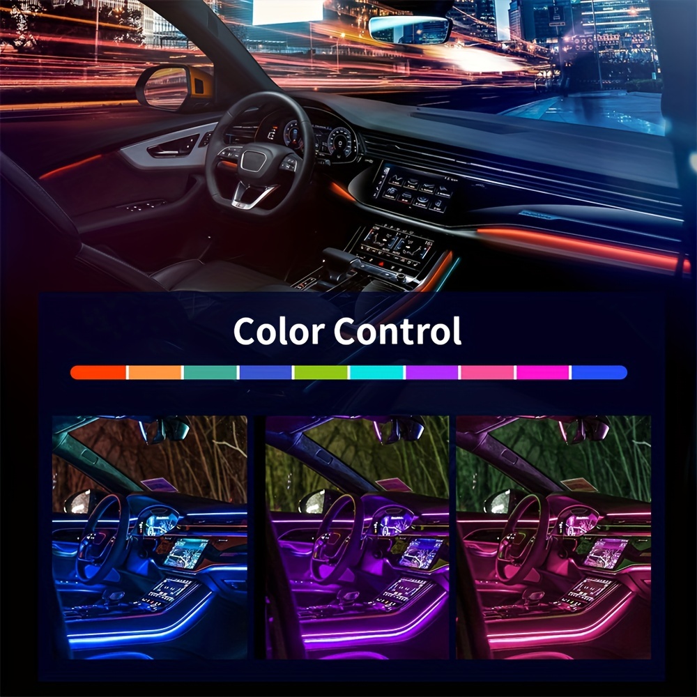 Umgebungs Lampe RGB Auto LED Neon Kalt Licht Auto Innen Atmosphäre Licht  Refit Dekoration Streifen Glanz