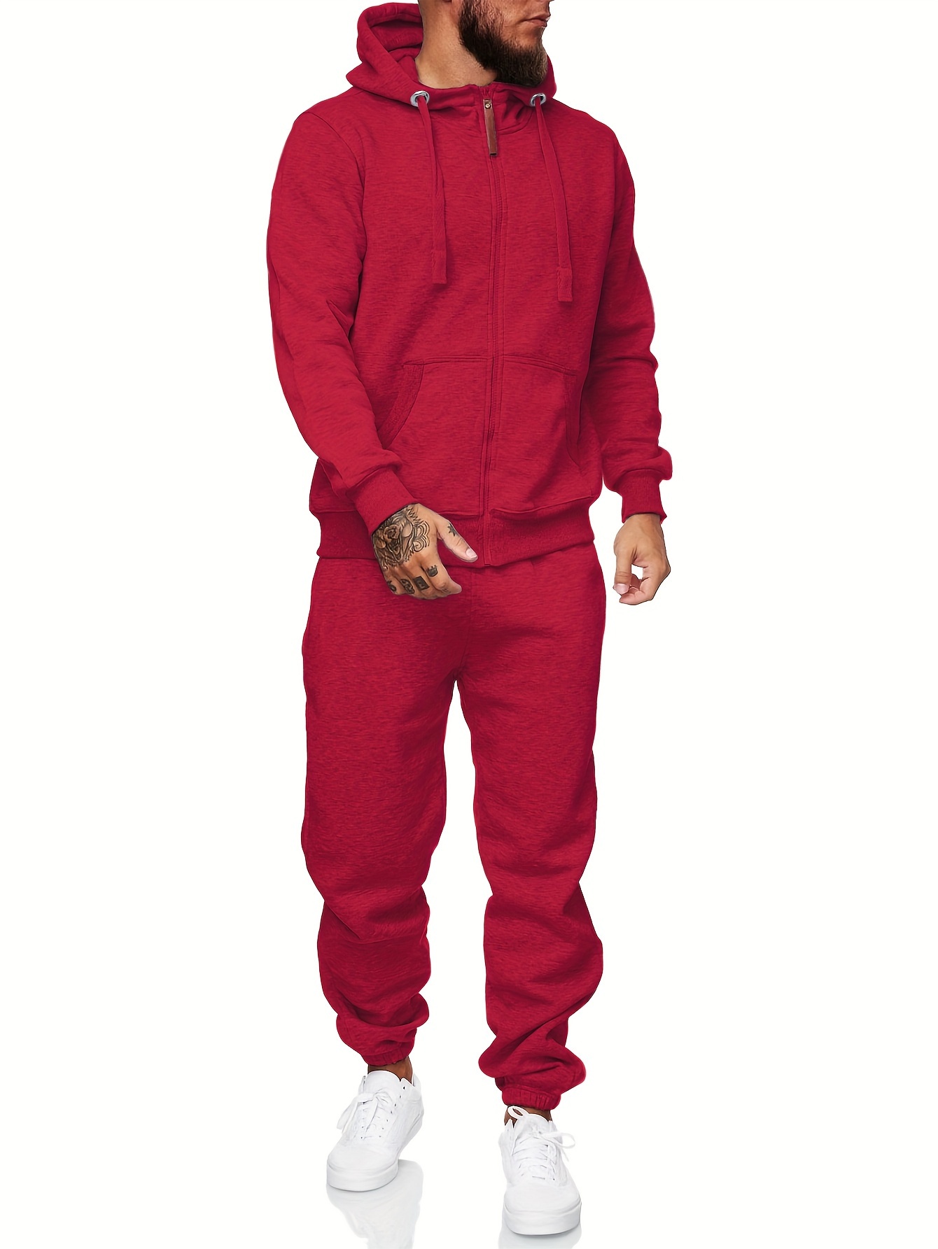  Men's Casual Track Suit Set Unisex 2 Piece Long Sleeve