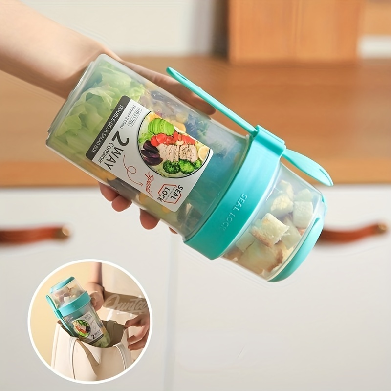 Breakfast Salad Cup Oatmeal Cereal Seal Portable Two-Layers Cup