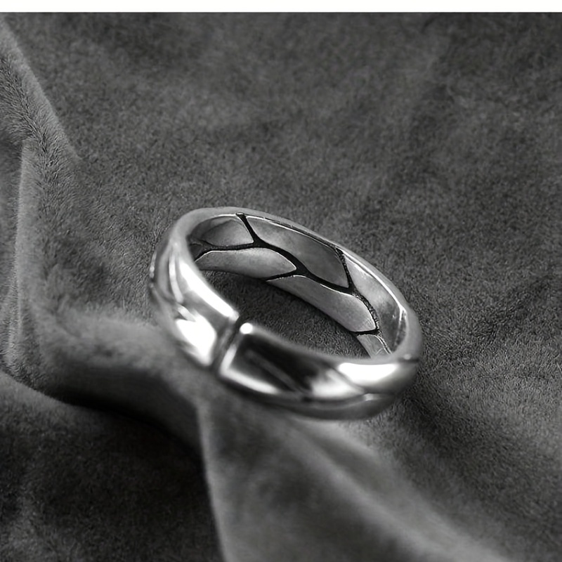Men's Retro Wave Ring Adjustable Opening Ring