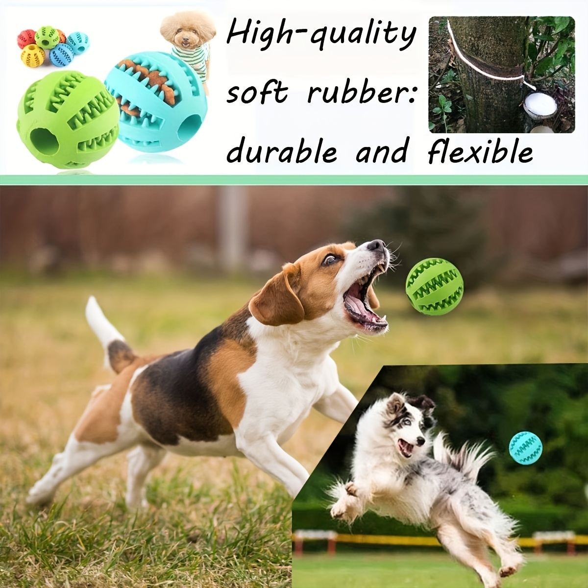 JANDEL Pet Chew Ball Safe Rubber Puppy Toy,Dog Treat Toy Ball, Dog Tooth  Cleaning Toy, Interactive Dog Toys,Indestructible Medium and Large Dog Toys  Balls, Herding Ball for Dogs Durable 