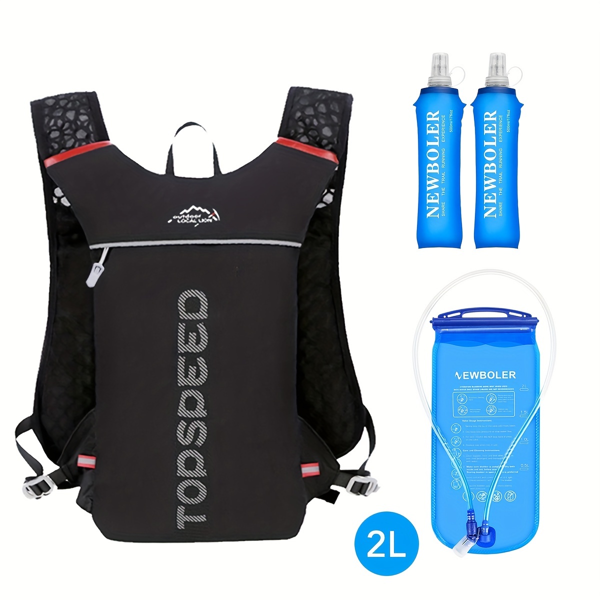  Chaleco de hidratación impermeable para correr, mochila de agua  transpirable de 5.5 L con carrera de vejiga de agua de TPU de 2 litros, 6.0  oz ligero : Deportes y Actividades
