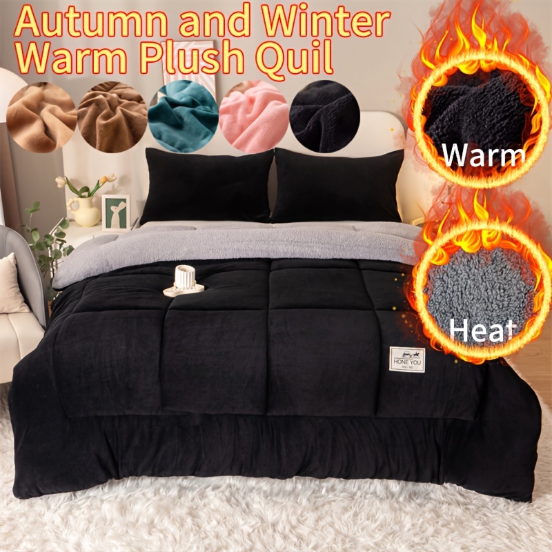 1pc autumn and winter season solid color thick plush cushion, can