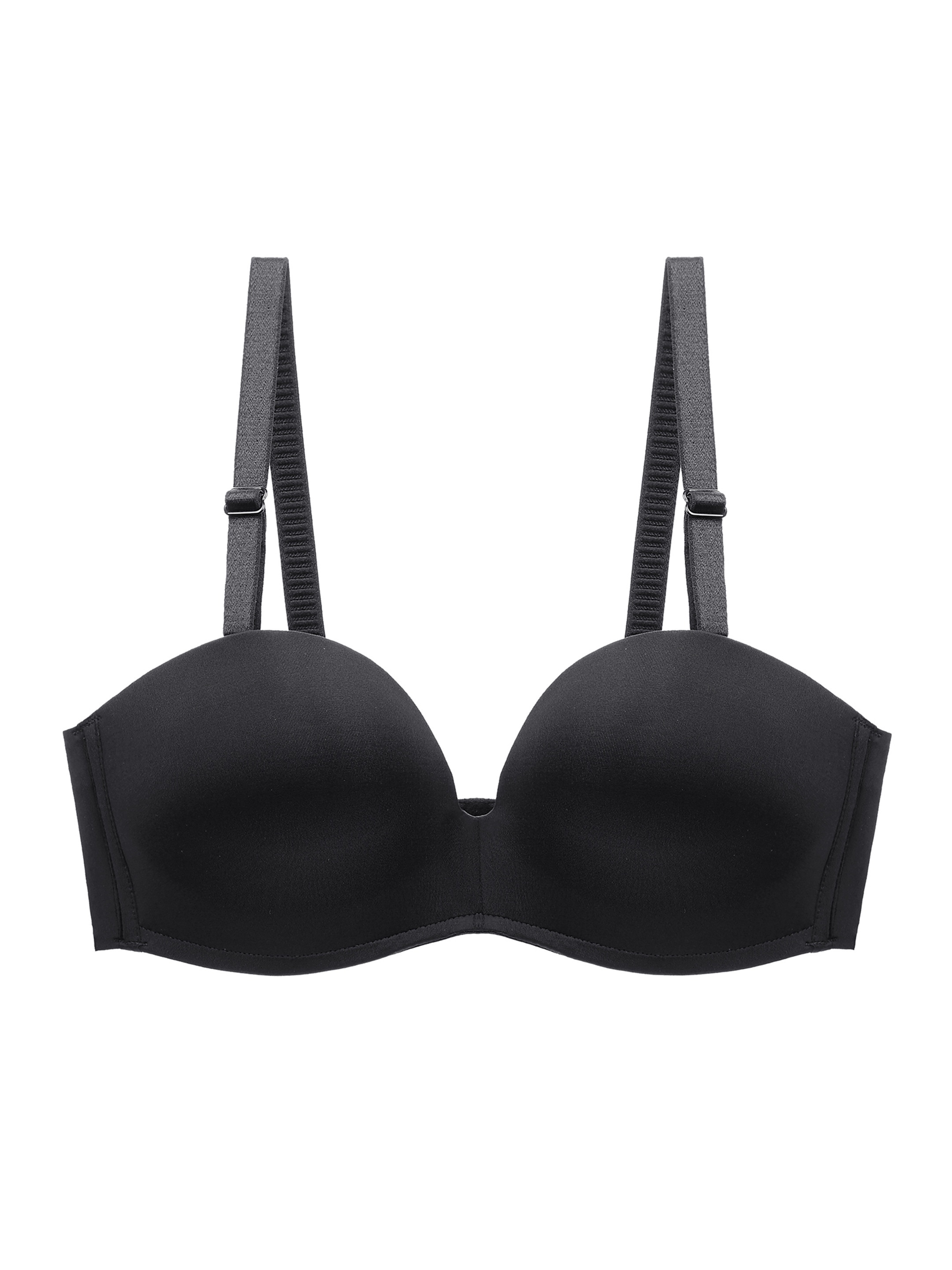 Black· Friday Clearance under 10 HONHUZH Womens Lingeries Clearance Push Up  Seamless Bra Half Cup Bra With Detachable Straps For Daily Use