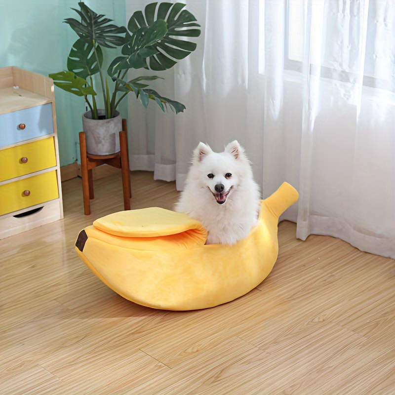 Cozy Banana Cat Bed: A Snuggly Cave Furry Friend! - Temu