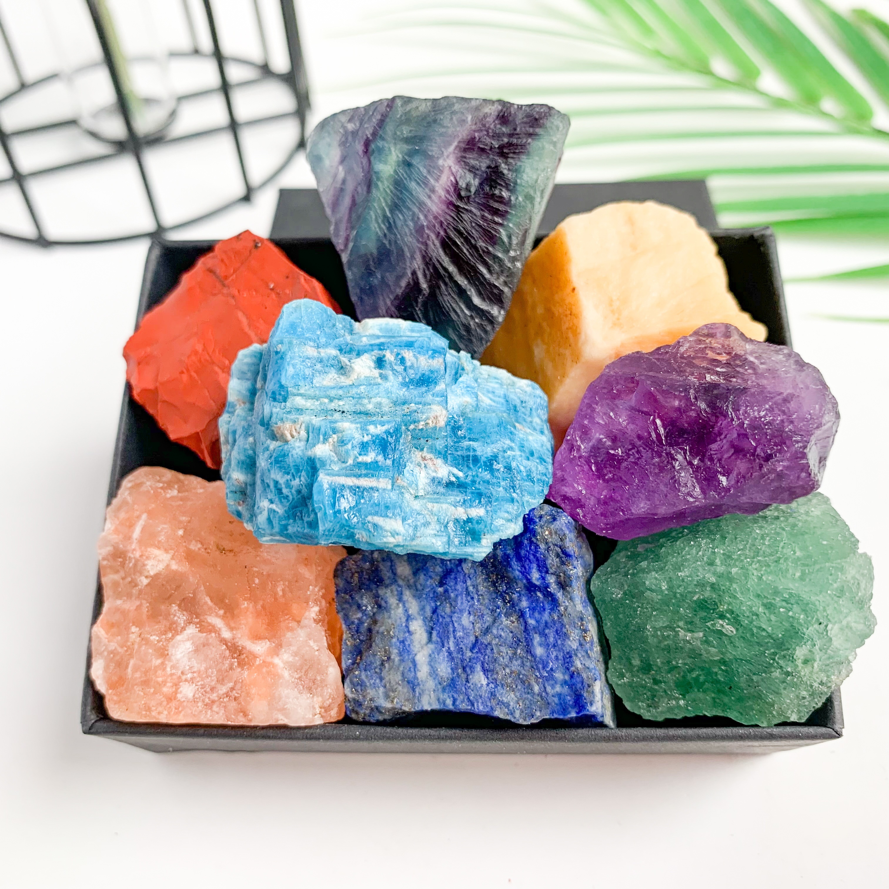 Natural Large Size Crystals And Gemstone Collection Box, Chakra