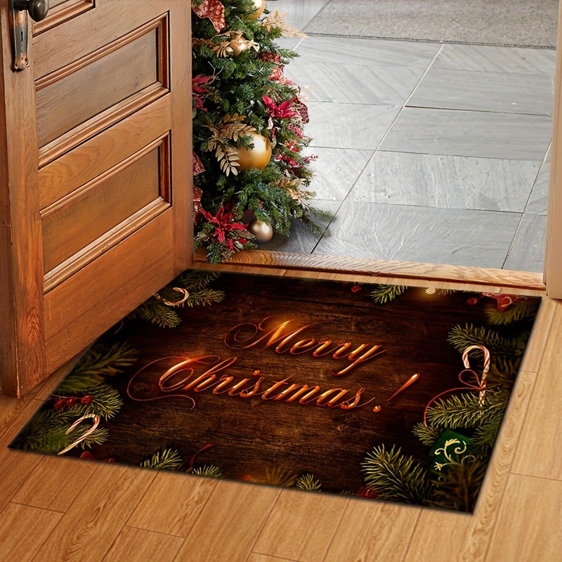 Christmas Kitchen Mat Two Piece Set Kitchen Carpet Holiday Celebration  Christmas Decoration Door Floor Mat Entry Foot Mat,for Occupational And  School And Hotel Use - Temu