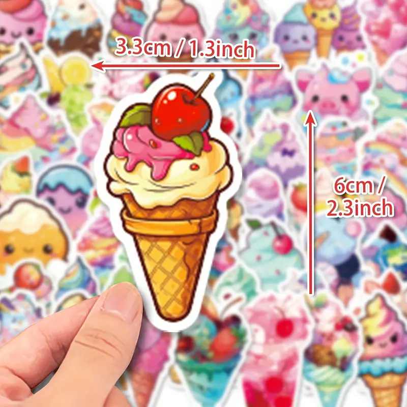 Ice Cream Cones Graffiti Decoration Stickers For Laptop - Temu