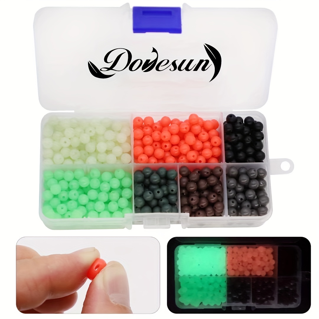  7mm Luminous Fishing Beads, 200 Pieces Plastic Glow Fishing  Bait Eggs Rig Bead Tackle Tool Round, Red