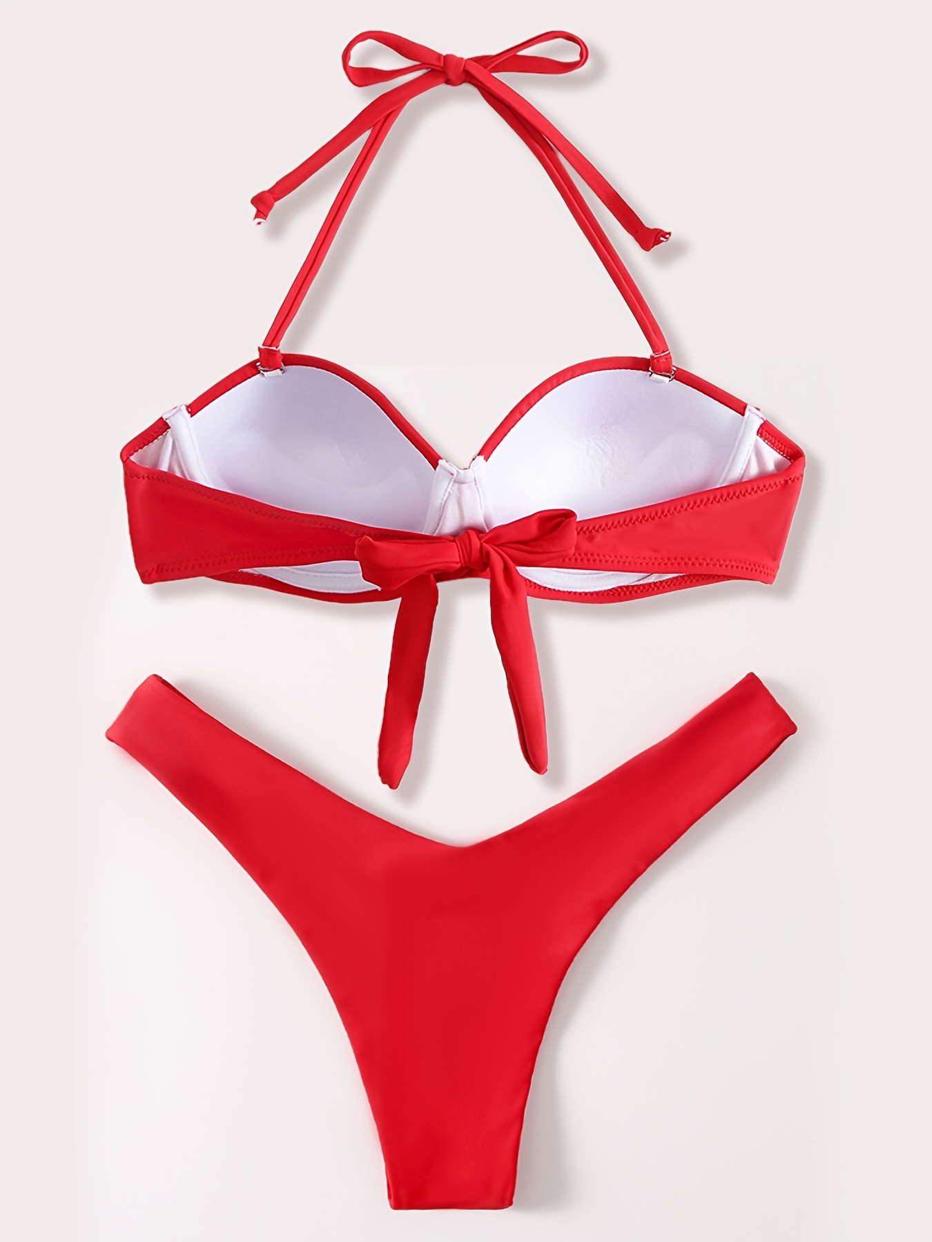 Balasami Women's Vintage 50s Halter Neck Tie Knot Back Soft Molded Padding  Bikini Top Swimsuit Bathing Suit Tops Only, Red, 10-12 : :  Clothing, Shoes & Accessories