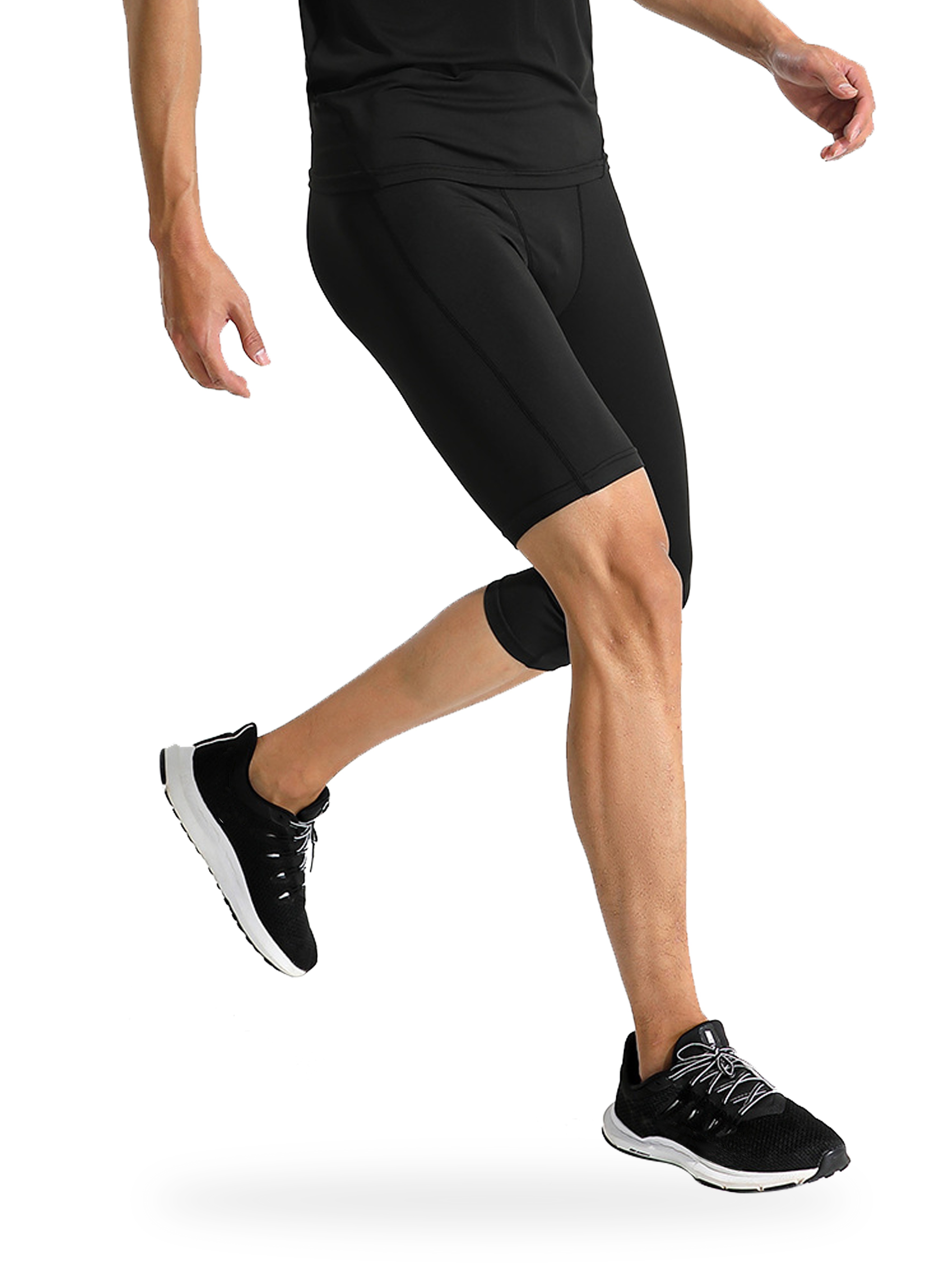 Men's One Leg Leggings 3/4 Compression Pants Base Layer - Temu